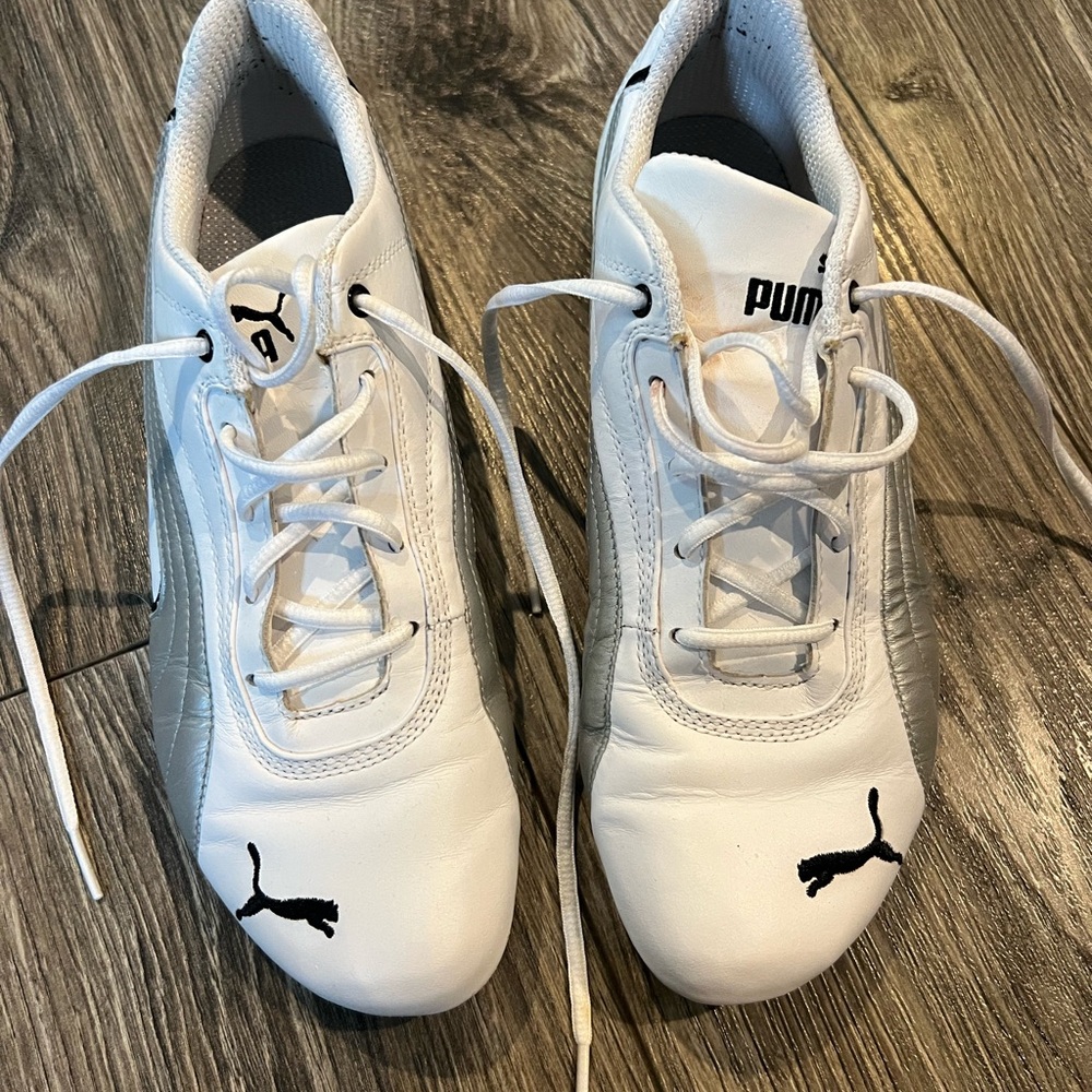 Puma White Sneakers with Black Logo